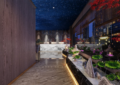 星空主題足浴店裝修設計案例效果圖