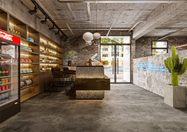 磚瓦工業(yè)風(fēng)網(wǎng)咖設(shè)計案例效果圖